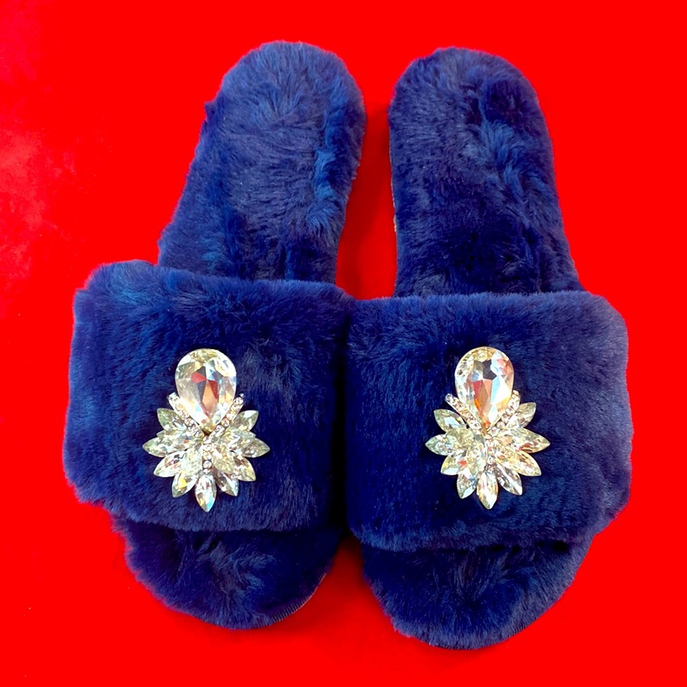Navy Blue House Slippers Size 3940 Gem